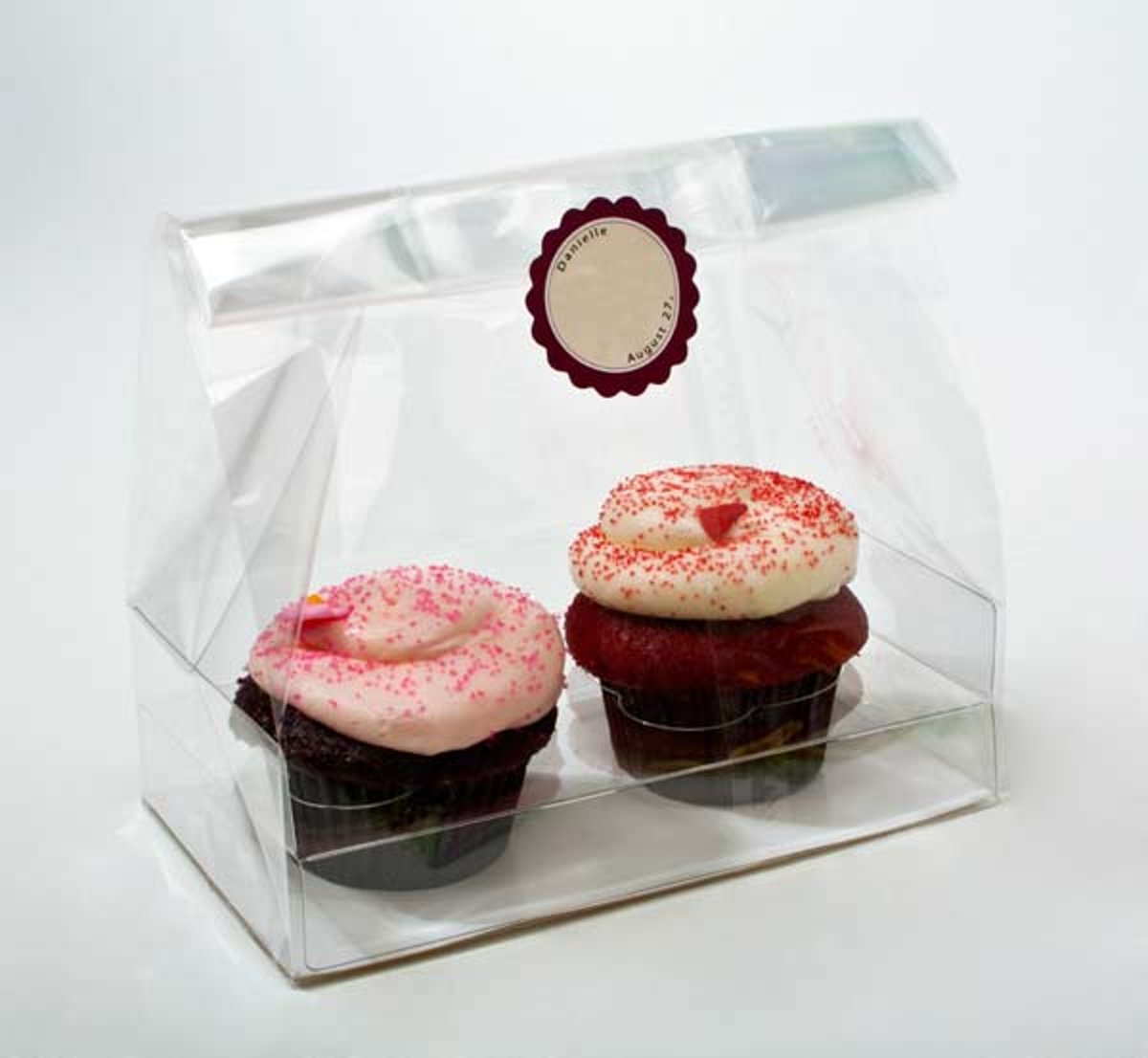 Cupcake Zakken voor 2 cupcakes met Papieren Kaart 17.8x10.2x22.9cm (100 Stuks) [CBG5]